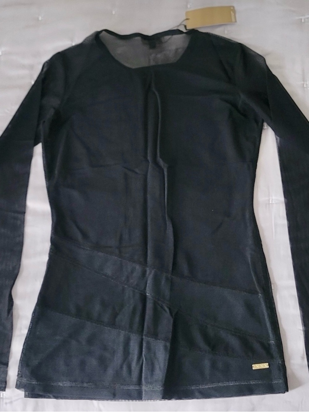 Alala Designer Yoga/ Sportswear Sz S Black Sheer Mesh Athletic Top - Picture 5 of 9